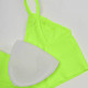 Топ женский в рубчик 08WX# с нерегулируемыми брителями съемные чашечки Яркий Лайм XL 85 ABC