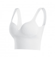 Женский 3D топ 2765# с моделирующим эфектом пушап с глубоким декольте удлиненный Белый M