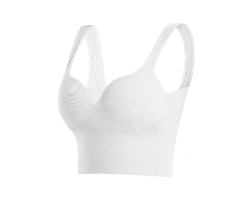 Женский 3D топ 2765# с моделирующим эфектом пушап с глубоким декольте удлиненный Белый M