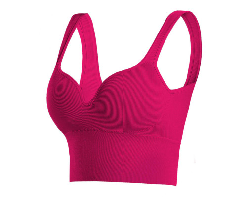 Женский 3D топ 2765# с моделирующим эфектом пушап с глубоким декольте удлиненный Розовый L