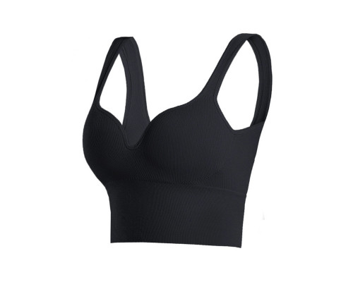 Женский 3D топ 2765# с моделирующим эфектом пушап с глубоким декольте удлиненный Черный S