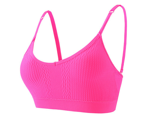 Топ женский в текстуре косичка WX6608# с регулируемыми бретелями Розовый электрик S