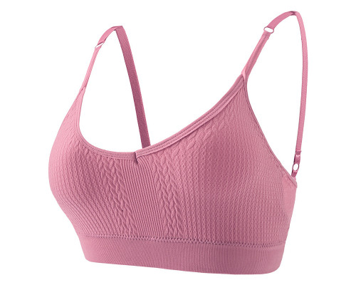 Топ женский в текстуре косичка WX6608# с регулируемыми бретелями Розовый L