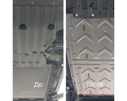 Защита днища для автомобиля BYD Yuan UP 401 2024+ HX-AMP-0036 двигатель + два аккумулятора Магниево-алюминиевый сплав