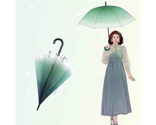 Женский зонт RST RST940 Капли дождя Dark Green