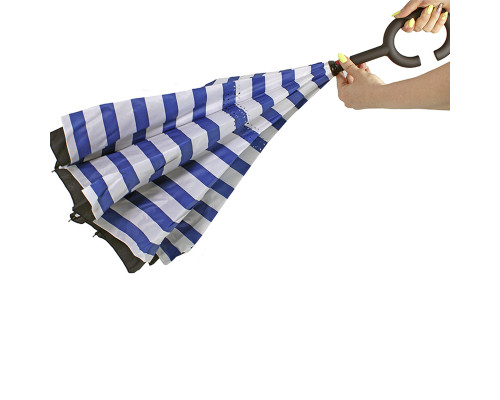 Зонт наоборот Up-Brella Сине-белые полосы