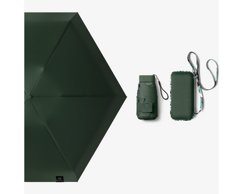 Мини-зонт 191T карманный с чехлом капсулой Dark Green