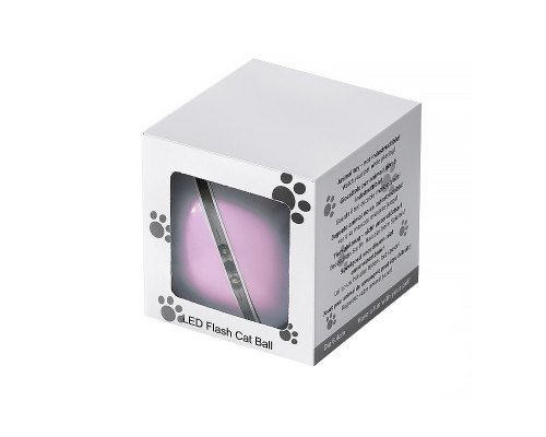 Умная игрушка-тизер интерактивный шарик для кошек DT411 светодиодная с USB Pink