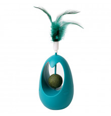 Игрушка для котов Taotaopets 027714 Неваляшка с перьями и кошачьей мятой Blue