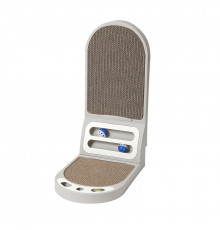 Когтеточка для кота DT-1119 L образная пластиковая с игрушками и сменной конструкцией Gray