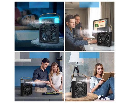 Портативный мини кондиционер вентилятор с функцией увлажнения воздуха Mini Cooling Fan USB Black