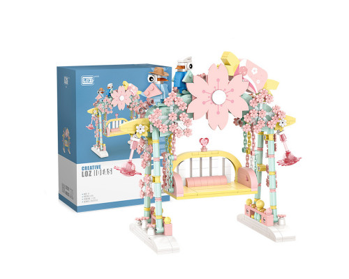 3D конструктор набор строительных блоков LOZ 1126 цветочные качели 626 деталей пластиковый
