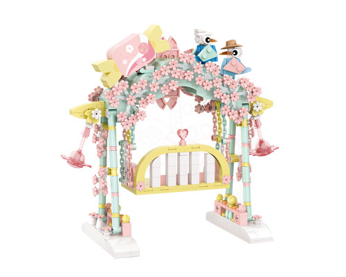 3D конструктор набор строительных блоков LOZ 1126 цветочные качели 626 деталей пластиковый