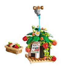 3D конструктор набор строительных блоков LOZ 1284 клубника в горшке 686 деталей пластиковый
