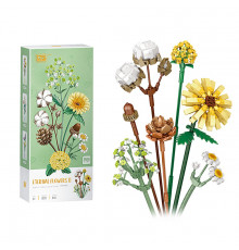 3D конструктор набор строительных блоков LOZ 1670 гербера ромашка гипсофила 646 деталей пластиковый