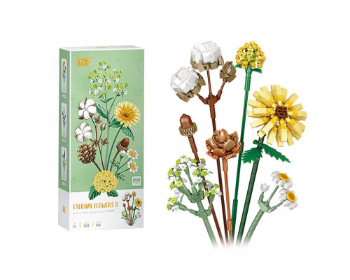 3D конструктор набор строительных блоков LOZ 1670 гербера ромашка гипсофила 646 деталей пластиковый