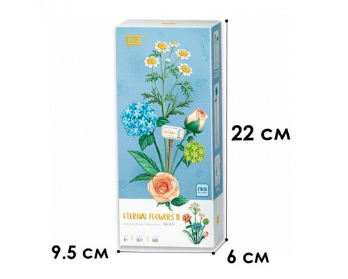 3D конструктор набор строительных блоков LOZ 1671 ромашка роза лист гортензии 680 деталей пластиковый