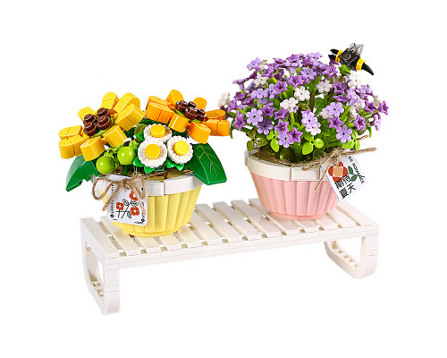 3D конструктор набор строительных блоков LOZ 1674 Букеты цветов в горшке 543 деталей пластиковый