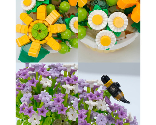 3D конструктор набор строительных блоков LOZ 1674 Букеты цветов в горшке 543 деталей пластиковый