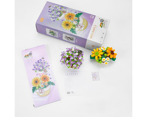 3D конструктор набор строительных блоков LOZ 1674 Букеты цветов в горшке 543 деталей пластиковый