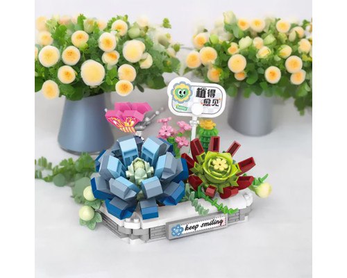 3D конструктор набор строительных блоков LOZ 8831 снежный лотос 370 деталей пластиковый