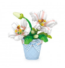 3D конструктор набор строительных блоков LOZ 8837 мини лилия в горшке 240 деталей пластиковый