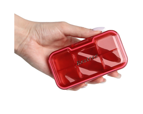 Таблетница органайзер для таблеток FY-2021 6 ячеек Pink