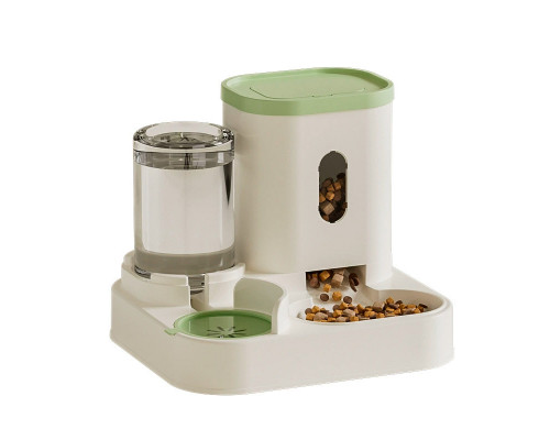 Автоматическая кормушка для кошек и собак DT2024 с поилкой Light Green