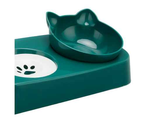 Миска для котов с поилкой Taotaopets 119906 Forest Green 22*28*14см