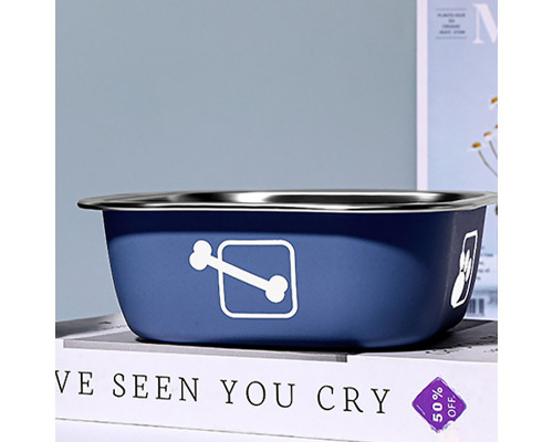 Миска для собак котов Taotaopets 1910002 металлическая Blue 160 мм