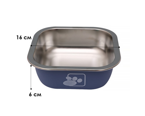 Миска для собак котов Taotaopets 1910002 металлическая Blue 160 мм