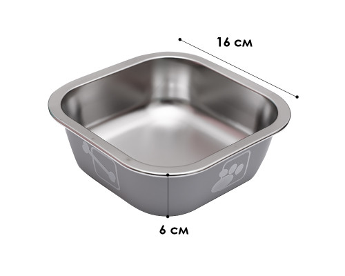 Миска для собак котов Taotaopets 1910002 металлическая Gray 160 мм