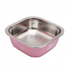 Миска для собак котов Taotaopets 1910002 металлическая Pink 160 мм
