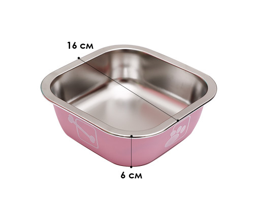 Миска для собак котов Taotaopets 1910002 металлическая Pink 160 мм