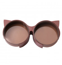Миска Taotaopets 198807 для котов двойная с ушками Burgundy