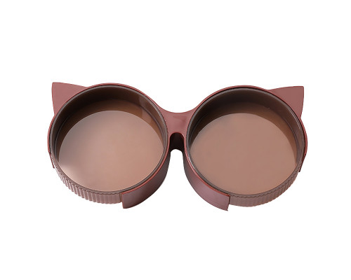 Миска Taotaopets 198807 для котов двойная с ушками Burgundy
