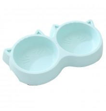 Миска для кошек Taotaopets Cat 123307 двойная пластиковая Blue