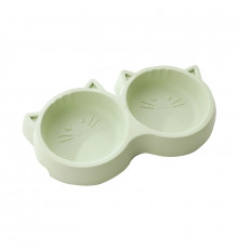 Миска для кошек Taotaopets Cat 123307 двойная пластиковая Green