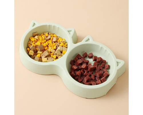 Миска для кошек Taotaopets Cat 123307 двойная пластиковая Green