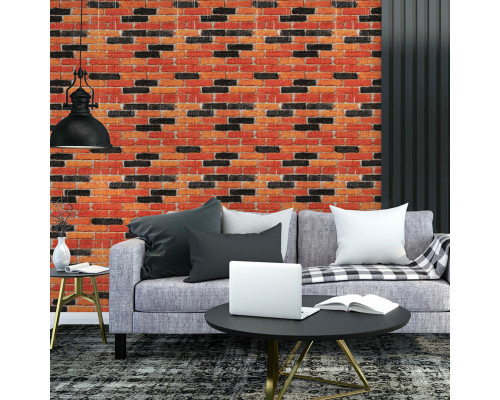 Самоклеющаяся декоративная 3D панель 700x770x5мм Бежево-коричневый Екатеринославский матовый кирпич (047M) SW-00000636