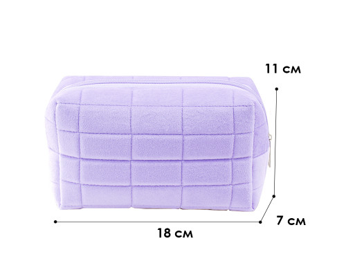 Женская косметичка 34018 несесер органайзер дорожная бьюти кейс плюшевая Purple