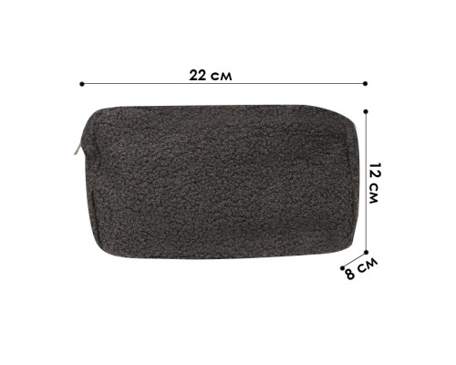 Женская косметичка B0220 несесер органайзер дорожний бьюти кейс плюшевая Gray