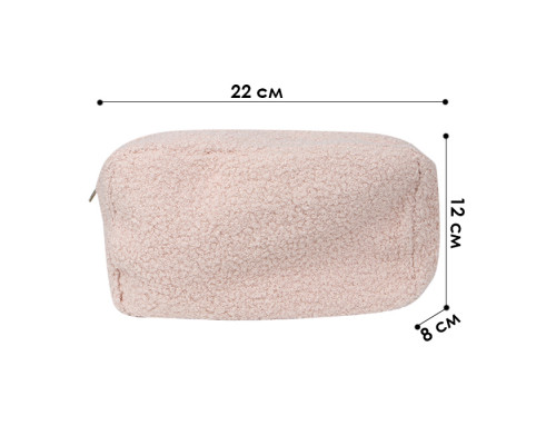 Женская косметичка B0220 несесер органайзер дорожний бьюти кейс плюшевая Pink