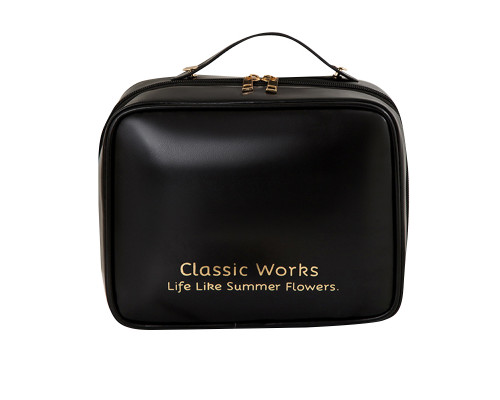 Органайзер косметичка BK-HZB-12 для хранения косметики компактный бьюти бокс переносной на молнии и с ручкой Black