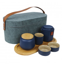 Дорожный набор 45521 для чайной церемонии из 7 предметов керамический Dark Blue