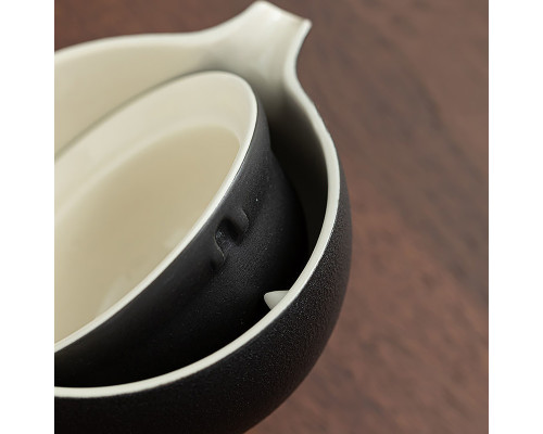 Дорожный набор для чайной церемонии керамический Black Sand