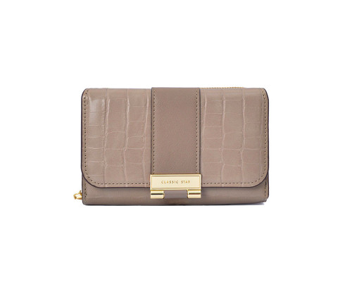 Женский кошелек EASTERN STAR C319-3A для купюр и карт с карманом для монет на молнии с застёжкой Latte