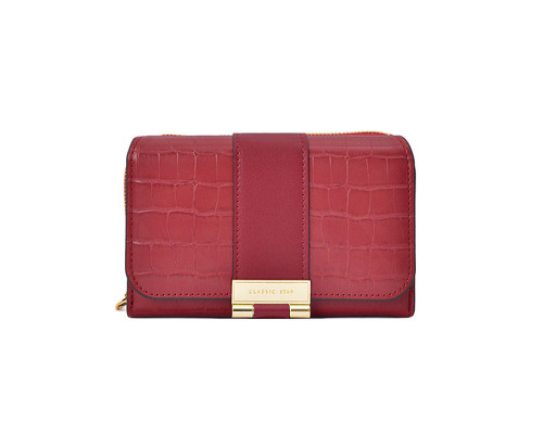 Женский кошелек EASTERN STAR C319-3A для купюр и карт с карманом для монет на молнии с застёжкой Red