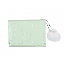 Женский кошелек EASTERN STAR C325-44 для карт повседневный с принтом кролика пушистым шариком Light Green