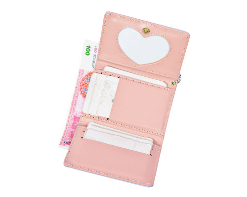 Женский кошелек EASTERN STAR C325-44 для карт повседневный с принтом кролика пушистым шариком Light Green